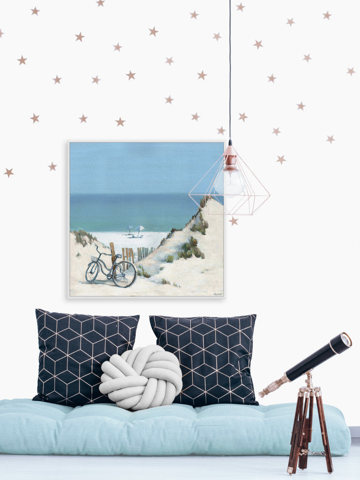 "Biking My Way" Floater Framed Painting Print on Canvas, 16x16