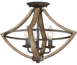Quoizel SHR1716 Shire 3 Light 16-1/2"W Semi-Flush Ceiling Fixture - Rustic