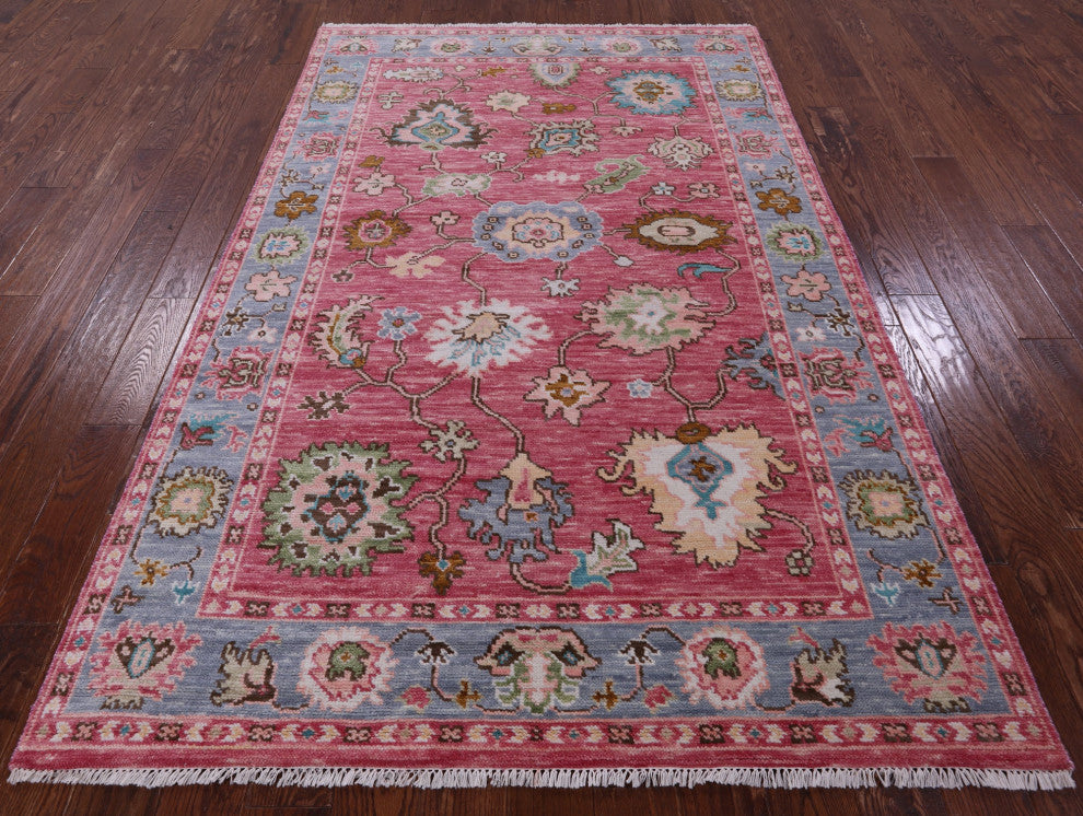 5' 3" X 8' 1" Turkish Oushak Hand Knotted Wool Rug - Q15352