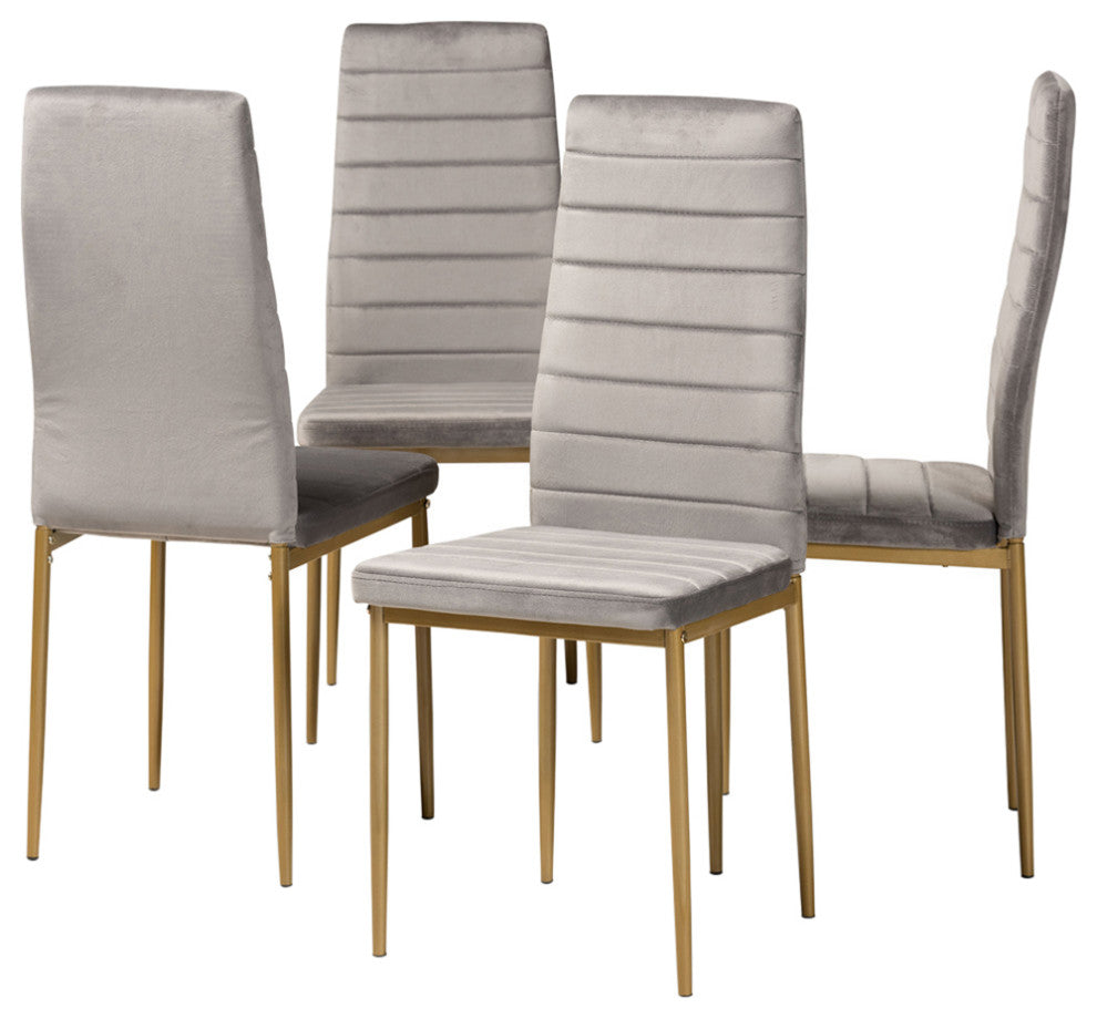 Seal Glamour 4-Piece Dining Chairs, Gray