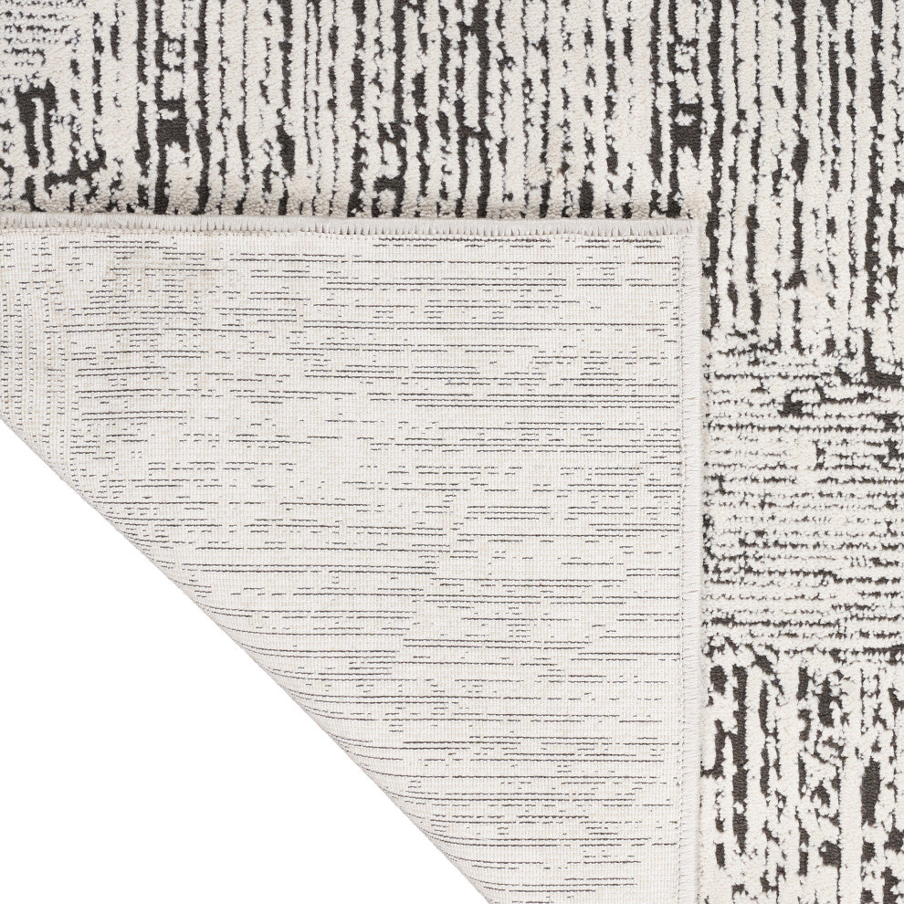 Calvin Klein CK024 Irradiant 9' x 12' Cream Black Modern Indoor Area Rug