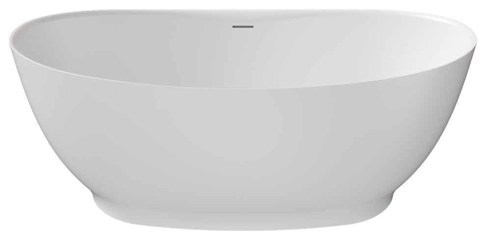 Perlato Vittoria Eco-Lapistone Freestanding Tub, White Satin, 59"