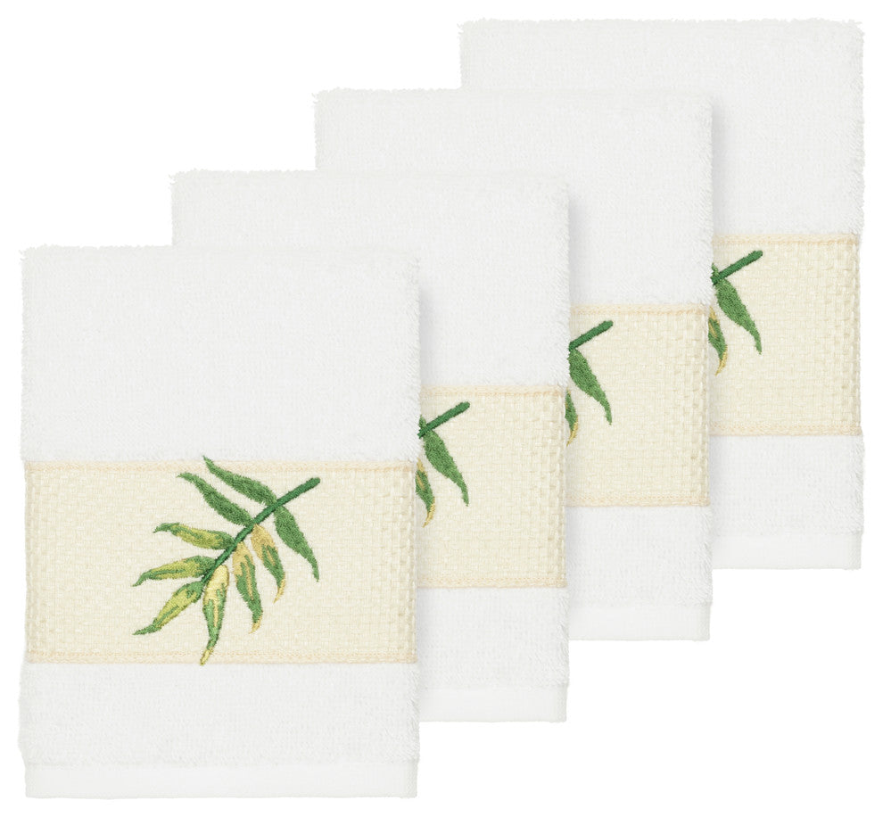 Zoe 4 Piece Embellished Washcloth Set