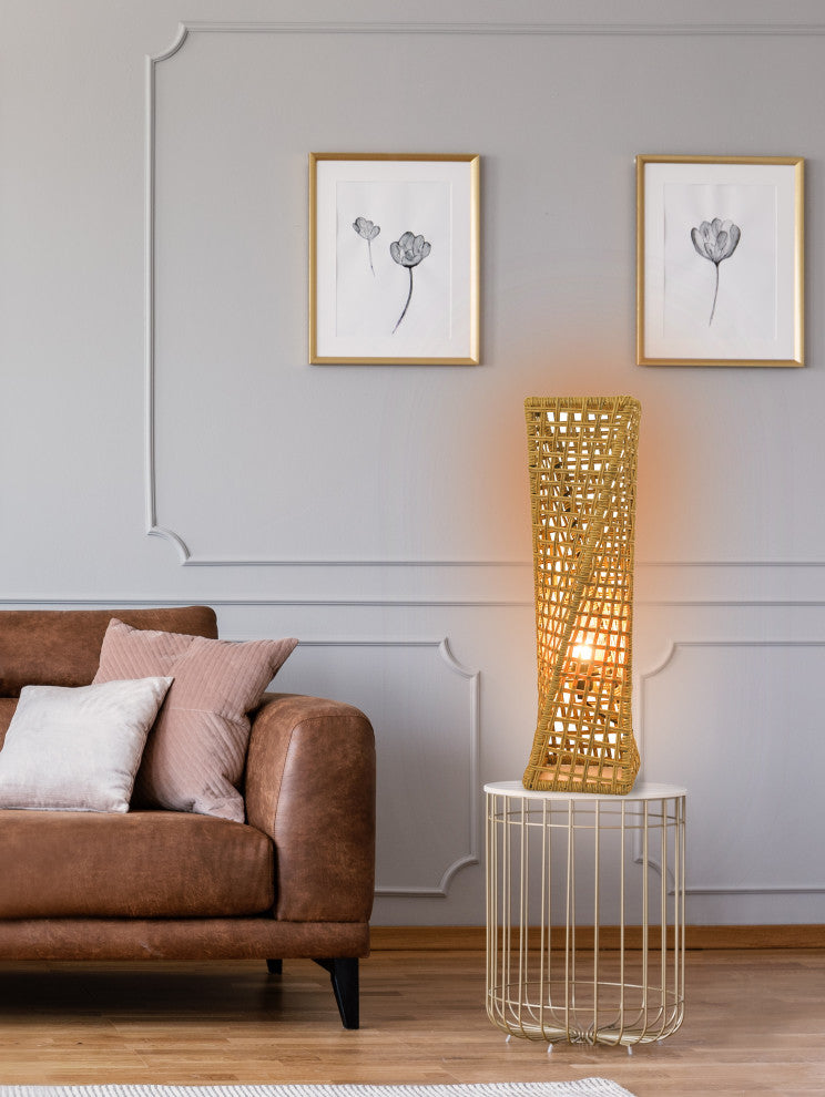 Phuket 27" Handcrafted Rattan Table Lamp, Natural