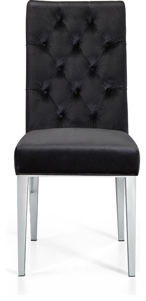 Juno Velvet Dining Chair (Set of 2), Black