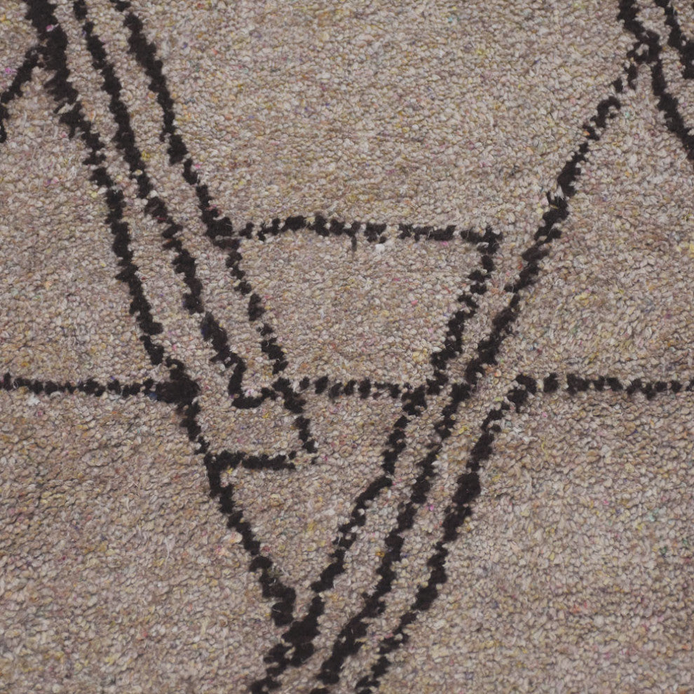 HAND KNOTTED LOOM SILK AREA RUGS-5'x8',Rectangle,Beige Brown,Contemporary