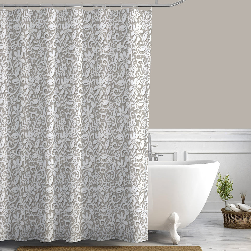 Vintage Lovely Lace Designer Shower Curtain, 72" x 72"