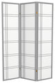 6' Tall Double Cross Shoji Screen, Special Edition, Gray, 3 Panels