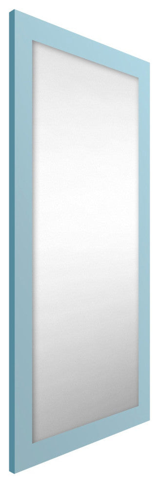 72"x30" Pop of Color Wall/Floor Mirror Art, Soft Blue