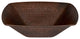 14-in Square Wire Rim Vessel Hammered Copper Bathroom Sink