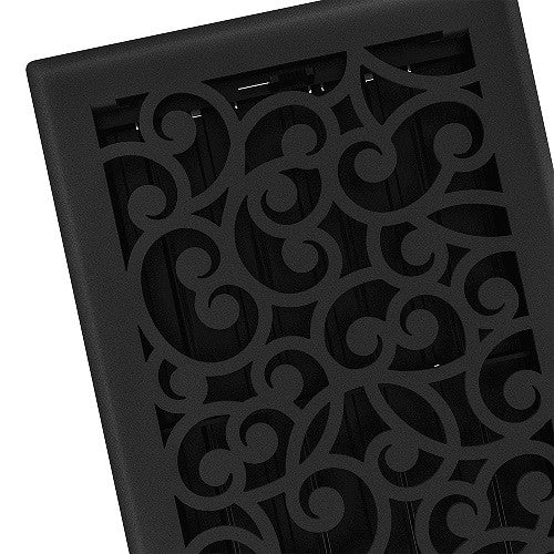 Wonderland Floor Register, Black Iron, 6x10