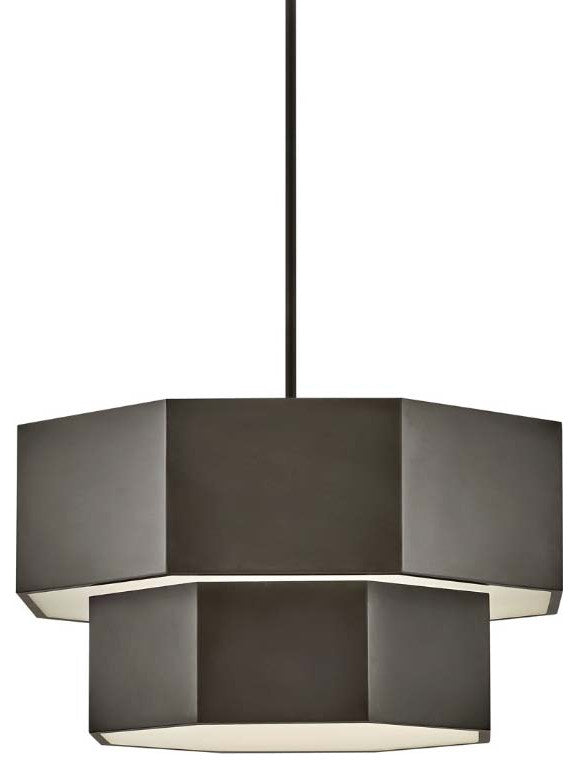 Hinkley Lighting 46994 Facet 7 Light 23"W Waterfall Chandelier - Black Oxide
