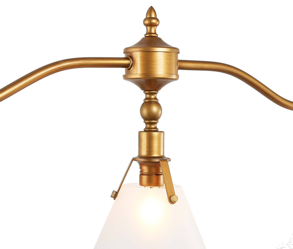 LNC Modern 3-Light Distressed Gold Linear Kitchen Island Chandelier