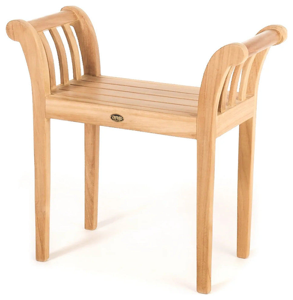 Teak Backless Bench-Stool Empire with Handles