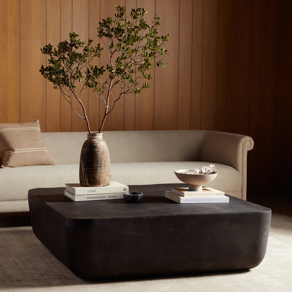 Basil Square Coffee Table-48"-Aged Grey