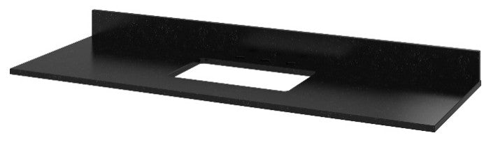 Chatham Traditional 60" White Single Sink Vanity, Black Granite Vanity Top