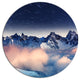 Milky Way Over Frosted Mountains, Landscape Round Metal Wall Art, 36"