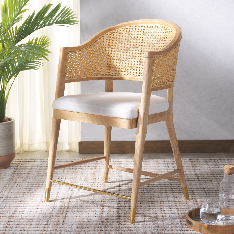 Safavieh Couture Rogue Rattan Counter Stool, Black