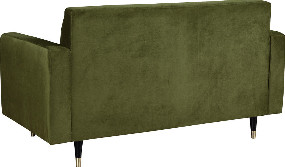 Lola Velvet Upholstered Loveseat, Olive