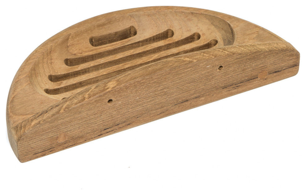 Traditional Solid Teak Wall Mount Oval Soap Dish