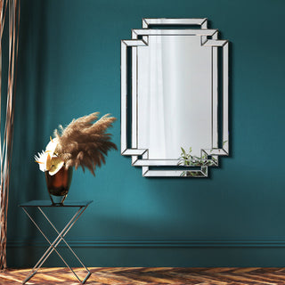 Crosspath Beveled Framed Wall Mirror