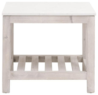 Spruce End Table, White Wash Pine, White Quartz