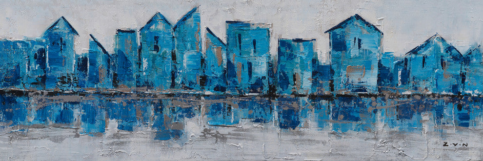 "50 Shades of Blue" Hand Painted Canvas Artwork; Fine Art; Modern Art; Abstract