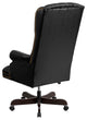 High Back Traditional Tufted Black Leather Executive Swivel Chair With Arms