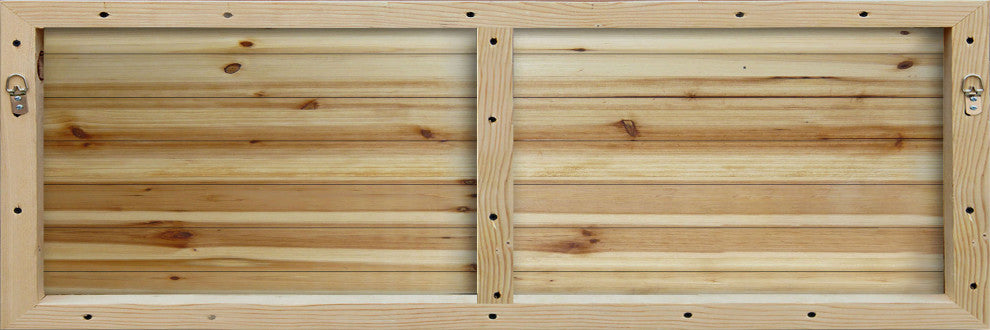 "Panoramic Reflection" Painting Print on Natural Pine Wood, 60"x20"