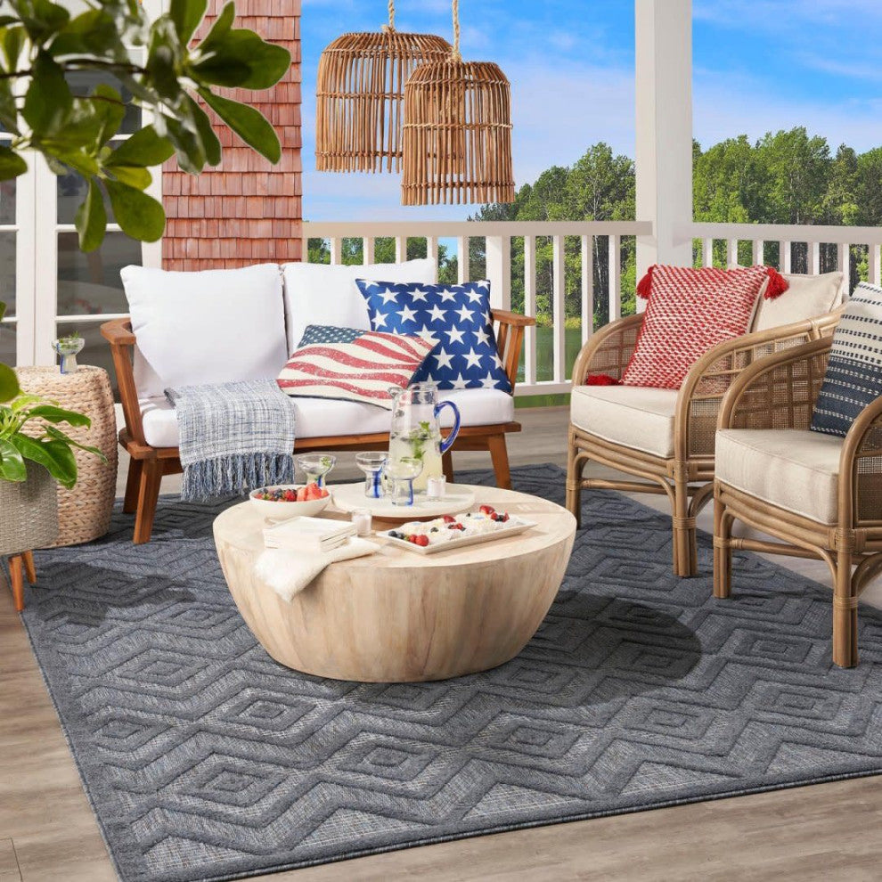 Nourison Versatile 7' x 10' Navy Blue Modern Area Rug