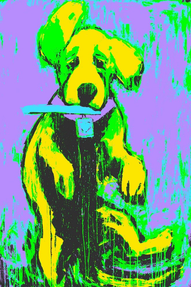 "Funky Frisbee" Painting Print on Wrapped Canvas, 40"x60"
