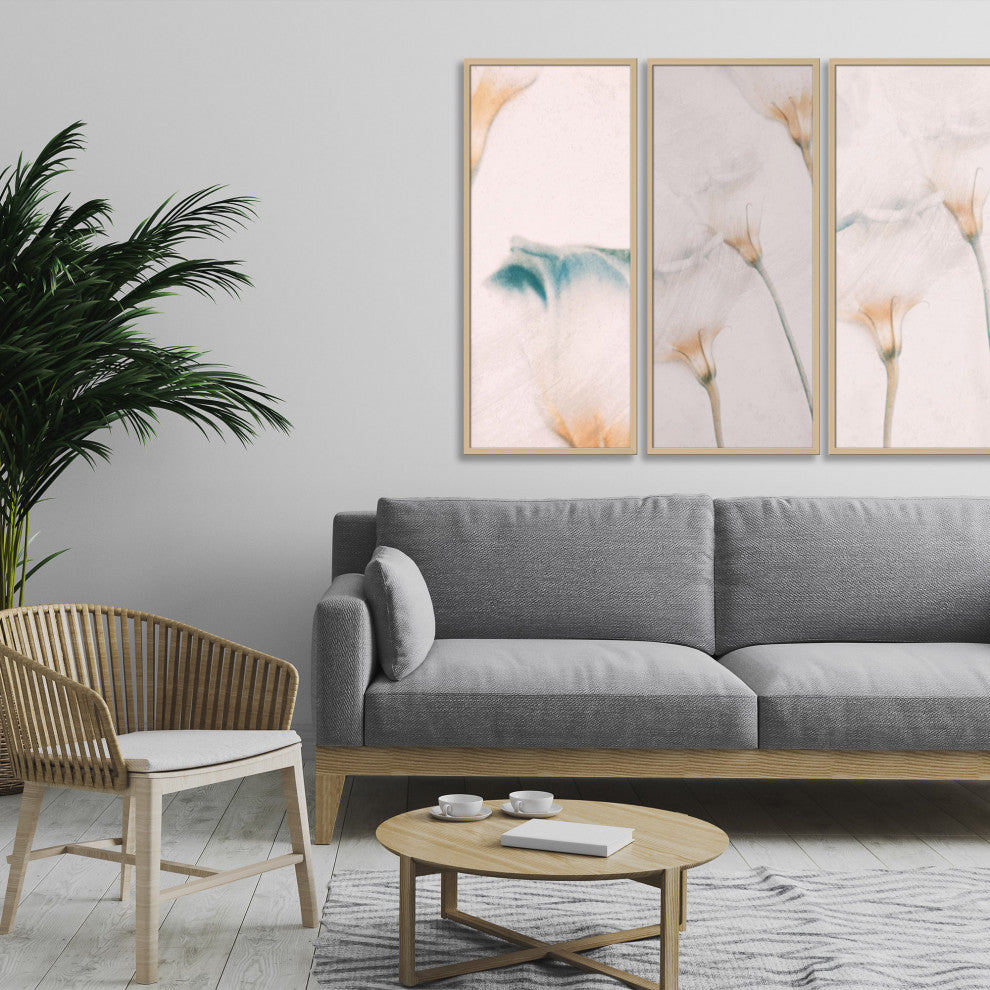 Elegance Framed 3-Piece Wall Art Set by Delphine Devos, 20"x40", Framed