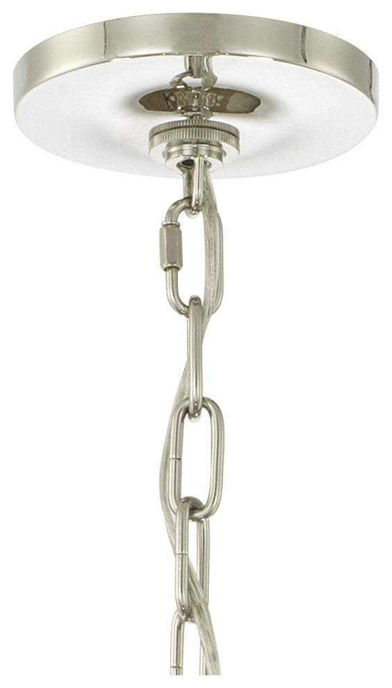Crystorama BOL-8888-PN, 8-Light Chandelier, Polished Nickel