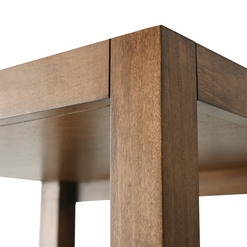 Vanity Art 21" Freestanding Linen Cabinet, Linear Walnut, Matte Black Handle