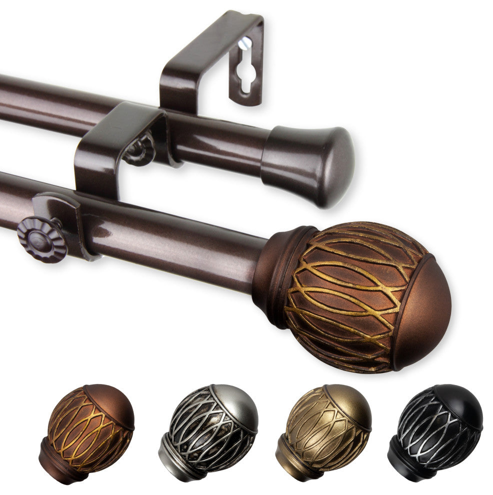 Denny 13/16" Double Curtain Rod Cocoa