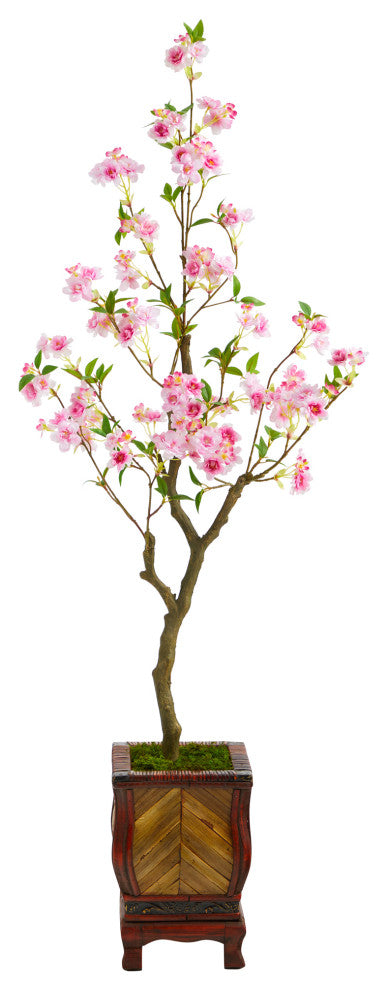 56" Cherry Blossom Artificial Tree, Decorative Planter