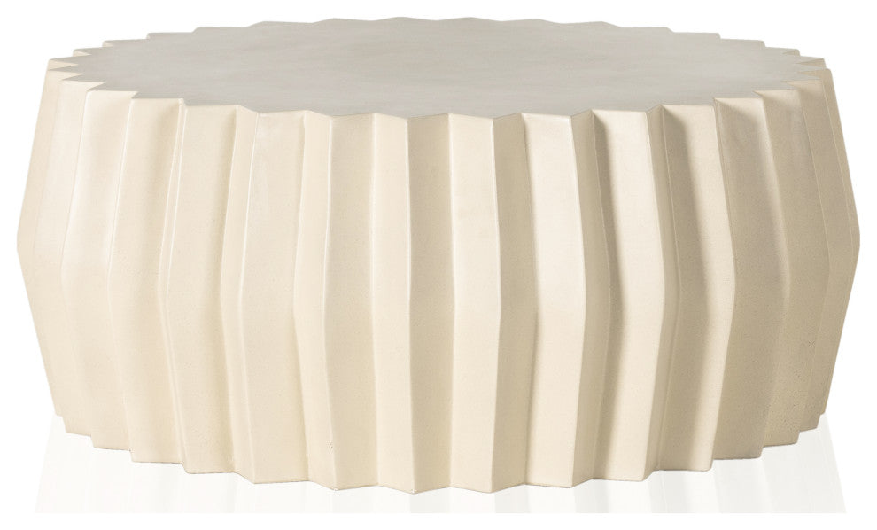 Gem Outdoor Coffee Table-Parchment White