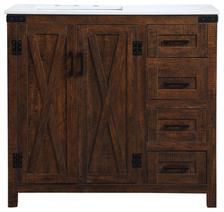 Home Living 19" Modern Espresso-Light Bathroom Vanity, Espresso