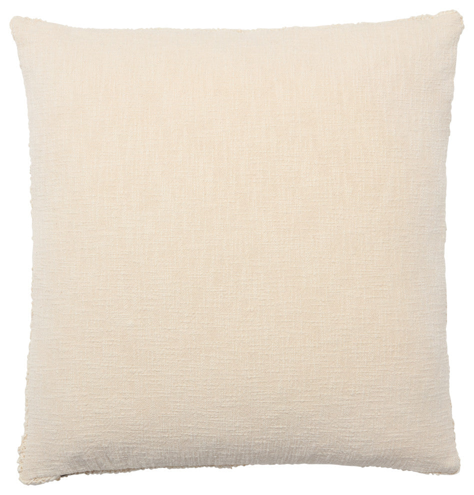 Tordis Solid Pillow 22" Square, Cream, Polyester Fill