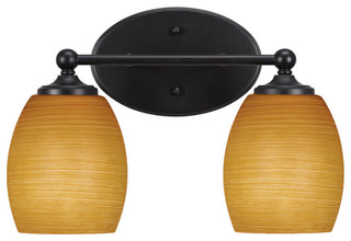 Capri 2-Light Bath Bar, Matte Black/Cayenne Linen