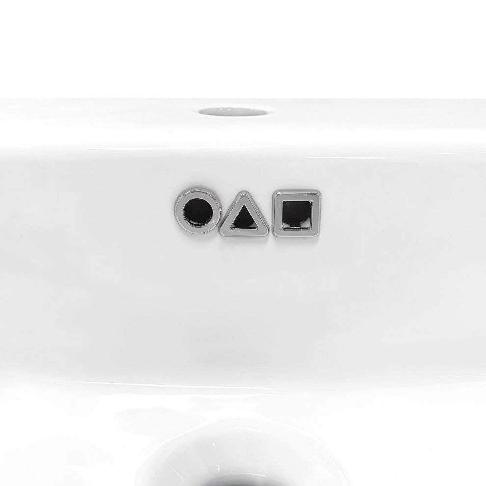 St. Tropez 24"x18" Ceramic Wall Hung Sink With Left Faucet Mount, Glossy White