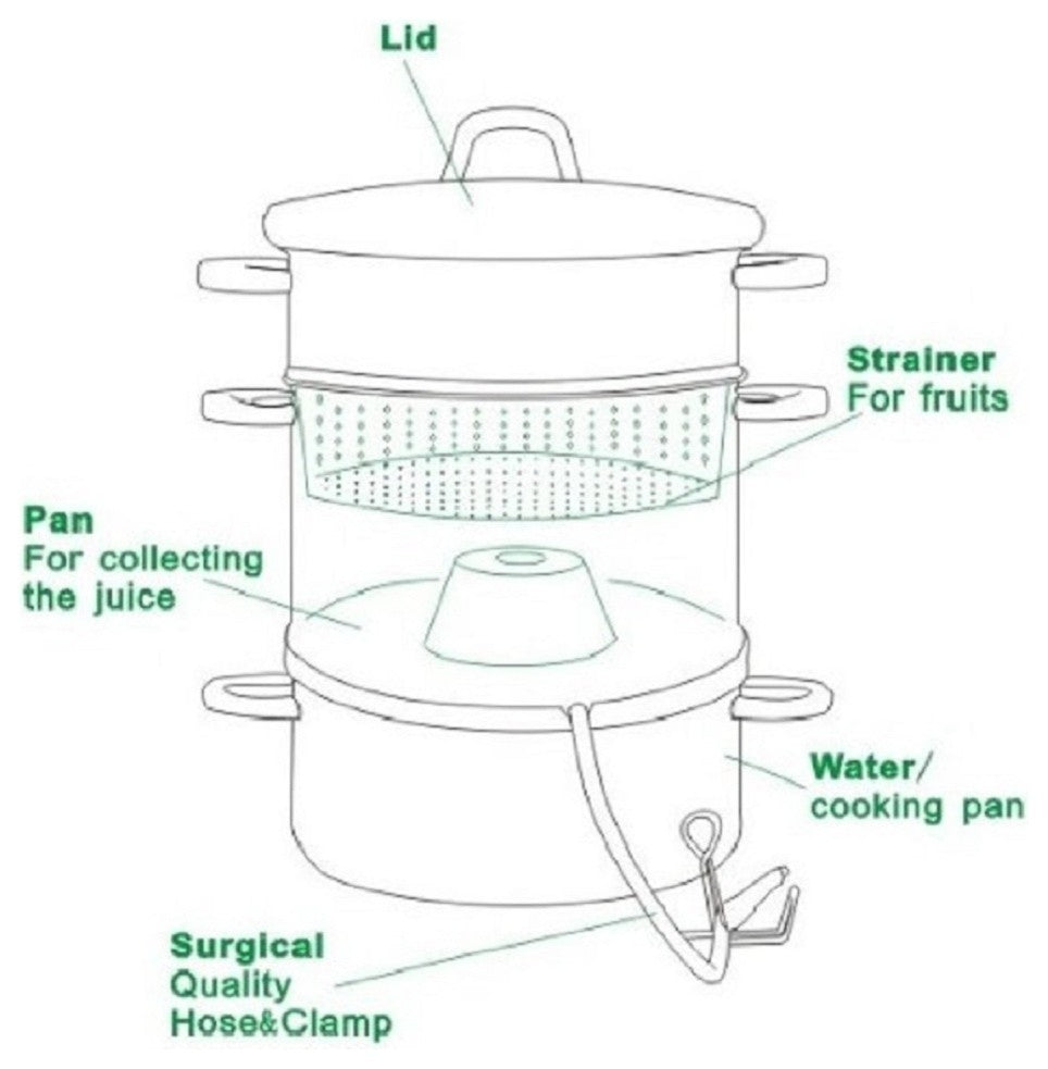 Cook N Home 11-Quart Stainless-Steel Juicer Steamer