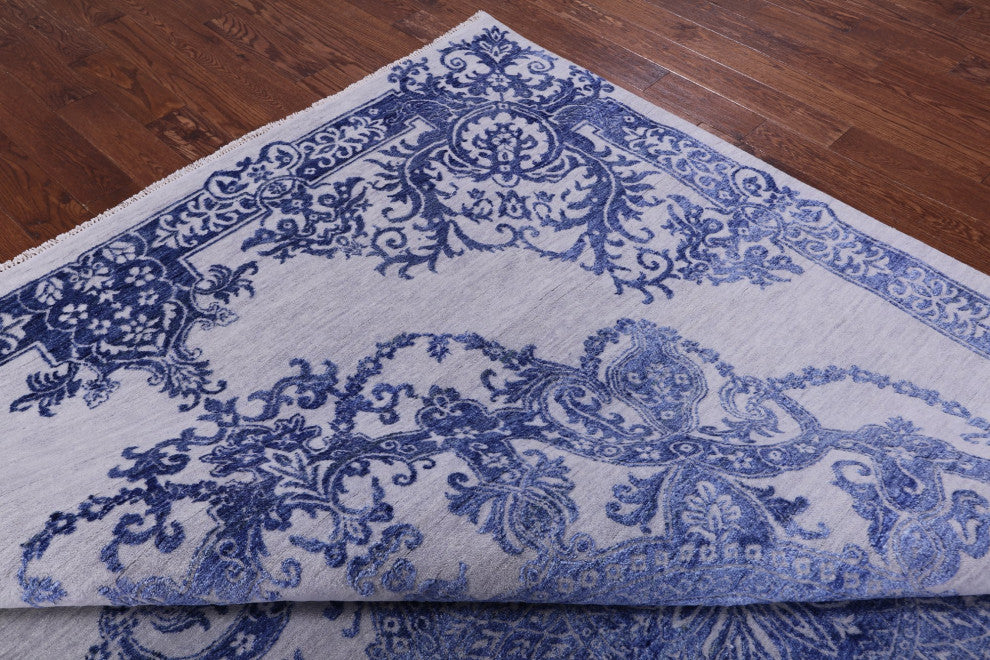 8' 10" X 12' 4" Persian Hand-Knotted Wool and Silk Rug Q11846
