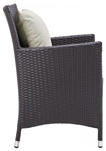 Modway Convene 4 Piece Outdoor Patio Dining Set, Espresso Beige