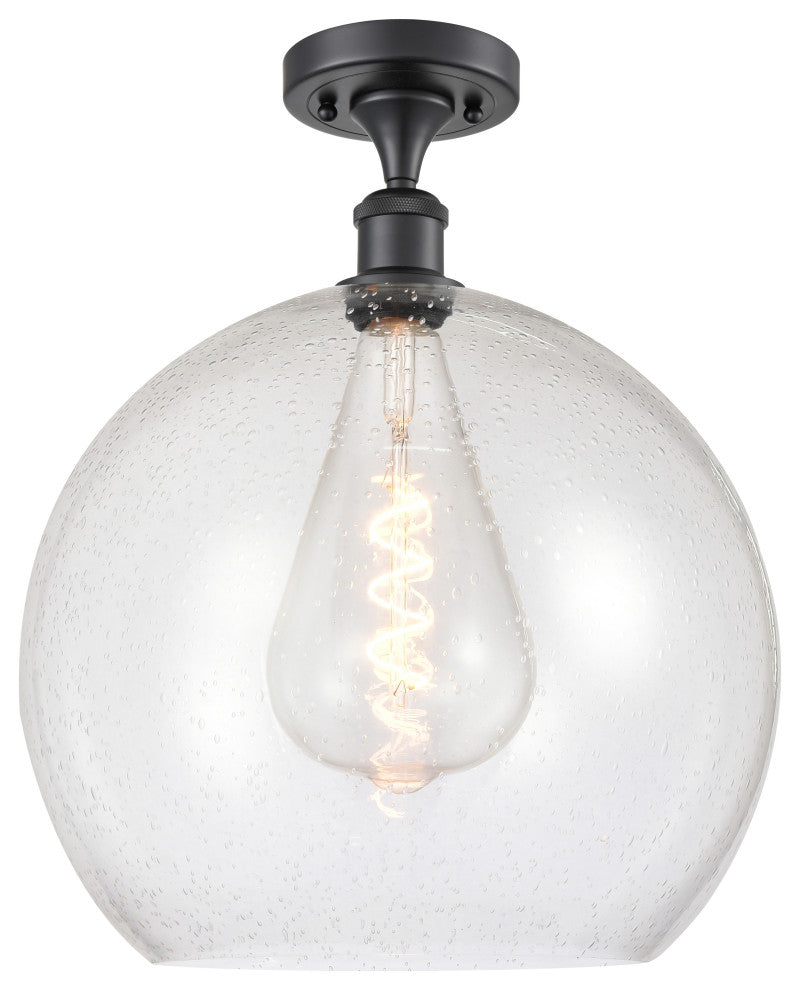 Innovations 516-1C-BK-G124-14-LED 1 Light Semi-Flush Mount, Matte Black