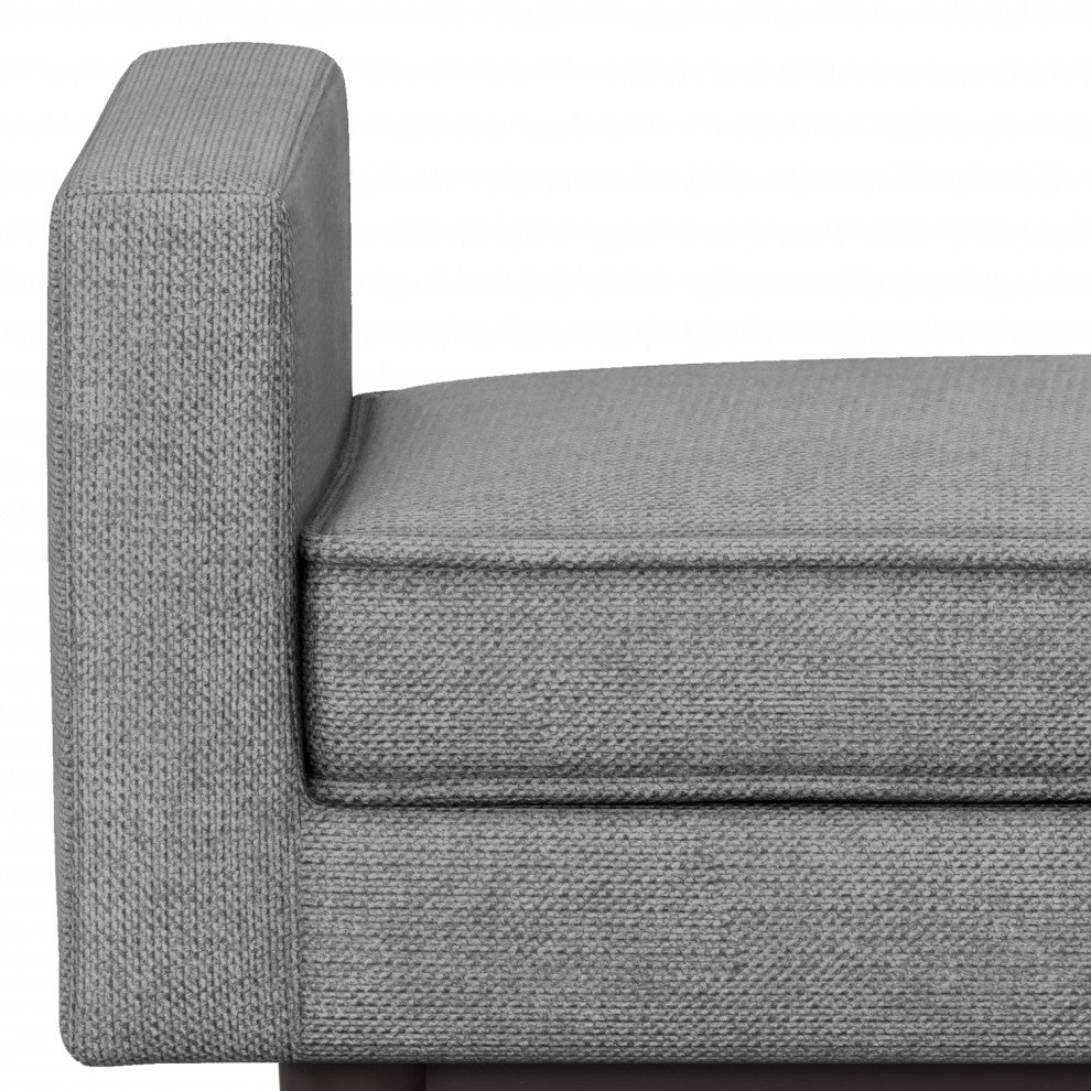 Scott Solid Hardwood Small Ottoman Bench, Pewter Grey