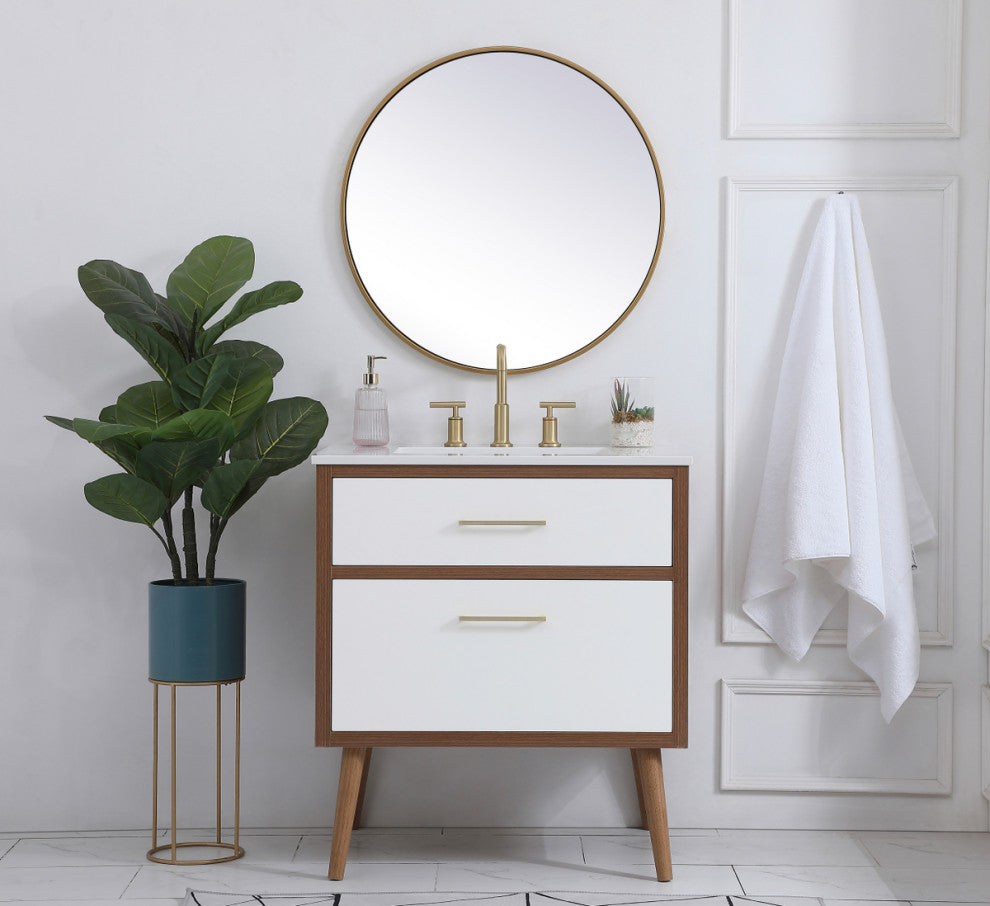 Home Living White 30" Bathroom Vanity