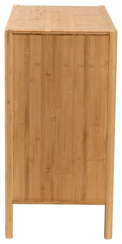 Naresh Natural Brown Bamboo Wood 3-Drawer Storage Cabinet