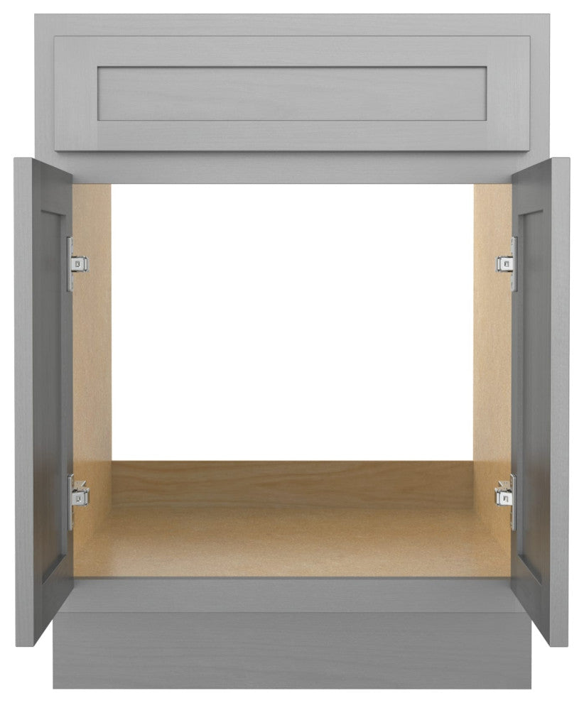 Vanity Art Vanity Base Cabinet, No Top, 24", Silver