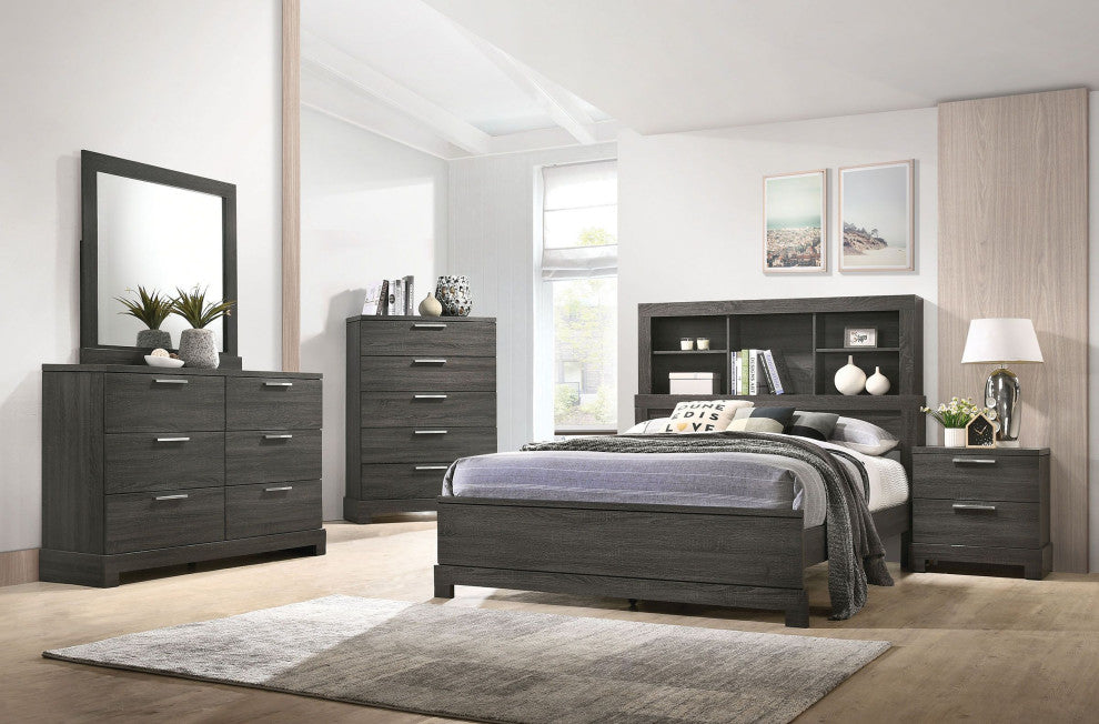 ACME Lantha Queen Bed With Storage, Gray Oak